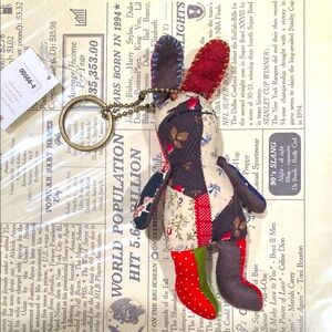 Homemade Patchwork Rabbit Keychain